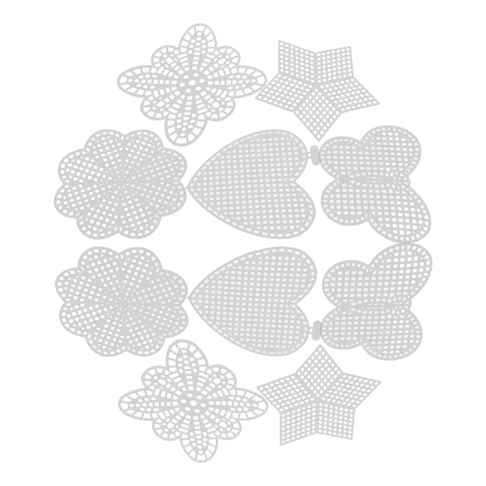

25 Pcs Blank Mesh Plastic Sheet Canvas Shapes Bookmarks Kit DIY Accessories Embroidery Kits Patterns