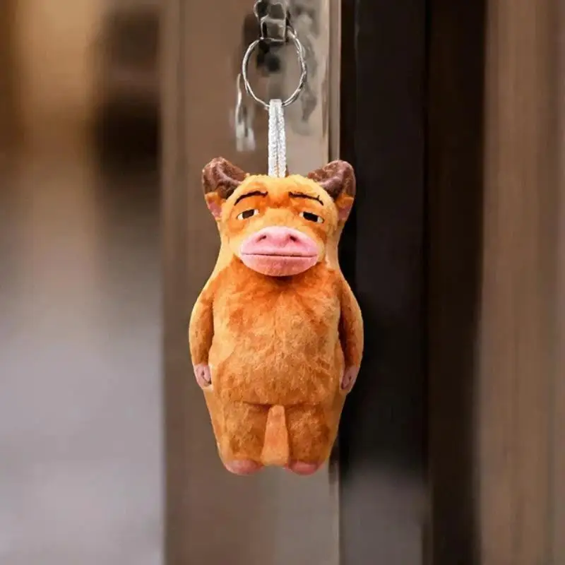 1Pcs Sound Keychain NIU LAI Cow Comes An Abstract Plush Toy Voice Accessory Cow Mother Schoolbag Pendant Friend Birthday Gift
