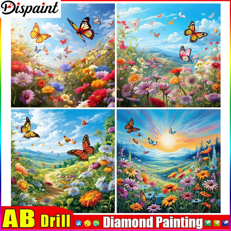 

Dispaint AB полный алмаз "Цветок бабочки" DIY 5D алмазная живопись вышивка крестиком домашний декор картина со стразами ручной работы