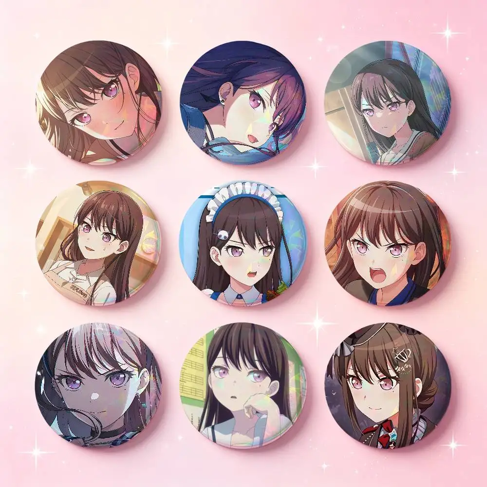 Значки Shiina Taki BanG Dream (25, 32, 44, 58, 75 мм), круглые, для косплея, украшение для сумок, подарки для фанатов, друзей, сувенирная брошь