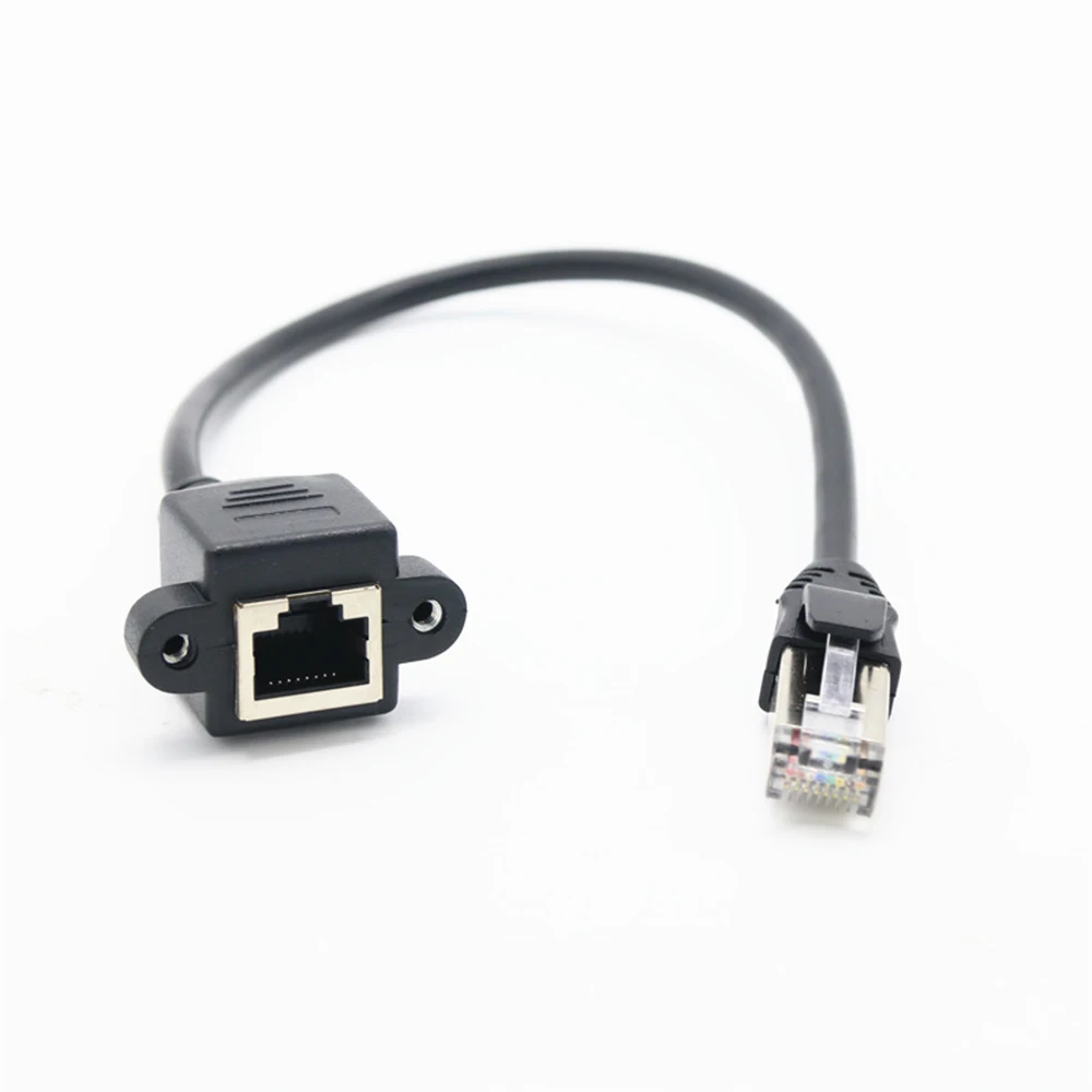 Mini 8Pin RJ45 Cable Male to Female Screw Panel Mount Ethernet LAN Network 8 Pin Extension Cable 0.3m 0.6m 1m