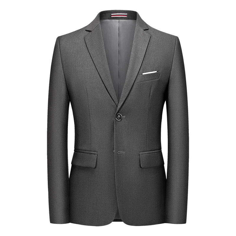 Men Suit Coat High Quality Gentleman Men Slim Casual Black Suit Large Size Brands Men\'s business Casual Flow Pure Color Blazers