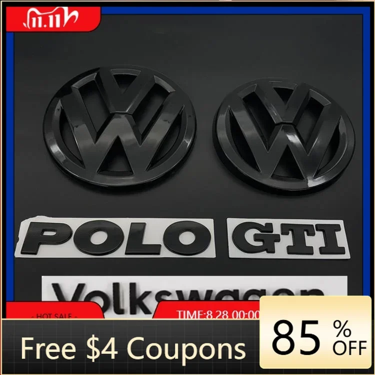 

Hub Caps Car front badge logo covered ABS sticker front and rear logo trunk lid badge modified For Volkswagen POLO GTI 2011-2019