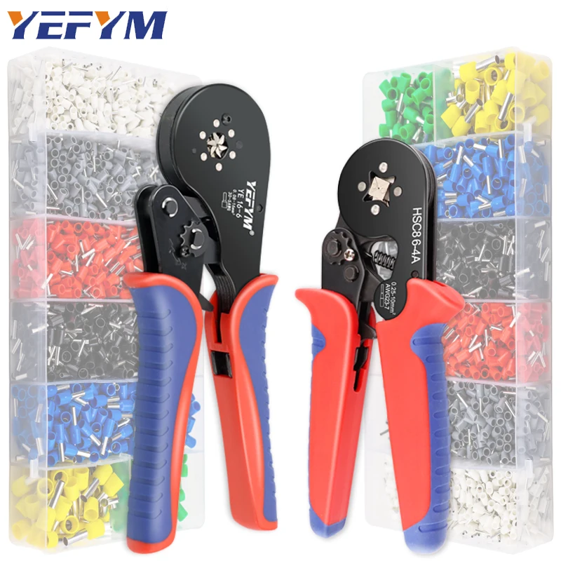 Crimping Pliers Ferrule Sleeves Tubular Terminal Tools HSC8 6-4A/6-6A/16-6 Wire Crimper Household Electrical Sets