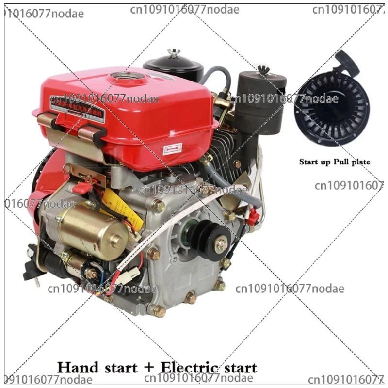 170F Air-Cooled Crude Oil 220V 2.2KW Single Cylinder 4 Horsepower Water PumpBoat Power Engine 196CC 3300 Rpm