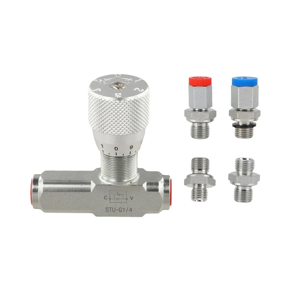Hydraulic Control Valve STU G1/4 One Way Check Throttle Valve Precision Flow Regulation for Pneumatic and Hydraulic Use