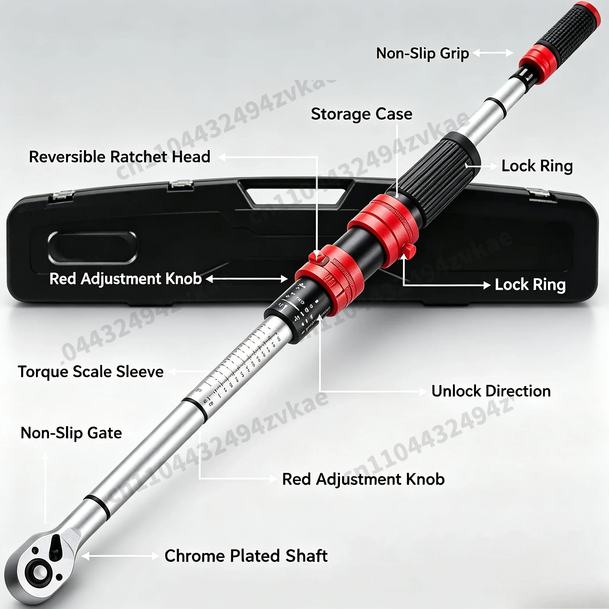 3/4 Inch Drive Torque Wrench 600-1000Nm, 48 Teeth High Precision 3% Accuracy Heavy Duty Torque Spanner for Truck Car Tire
