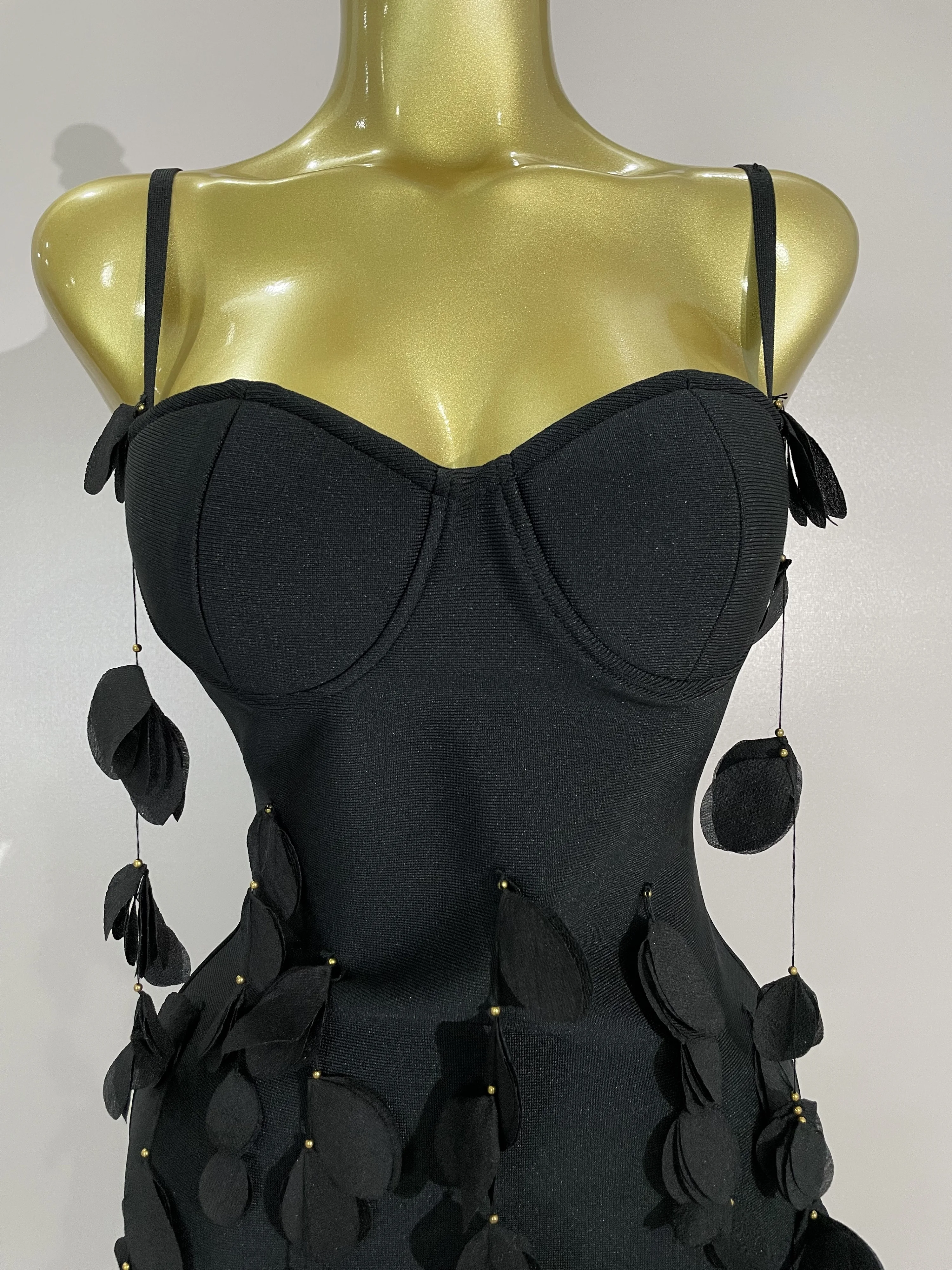 Sexy Halter Backless Black Tassel Bodycon Bandage Mini Dress Women Elegant Prom Gown Club Evening Party Birthday Dresses