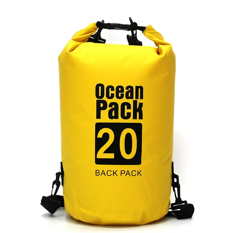 PVC Waterproof Dry Bag 5L 10L 20L 30L Outdoor Diving Foldable Storage Man Women Beach Swimming Bag Rafting River Ocean Backpack