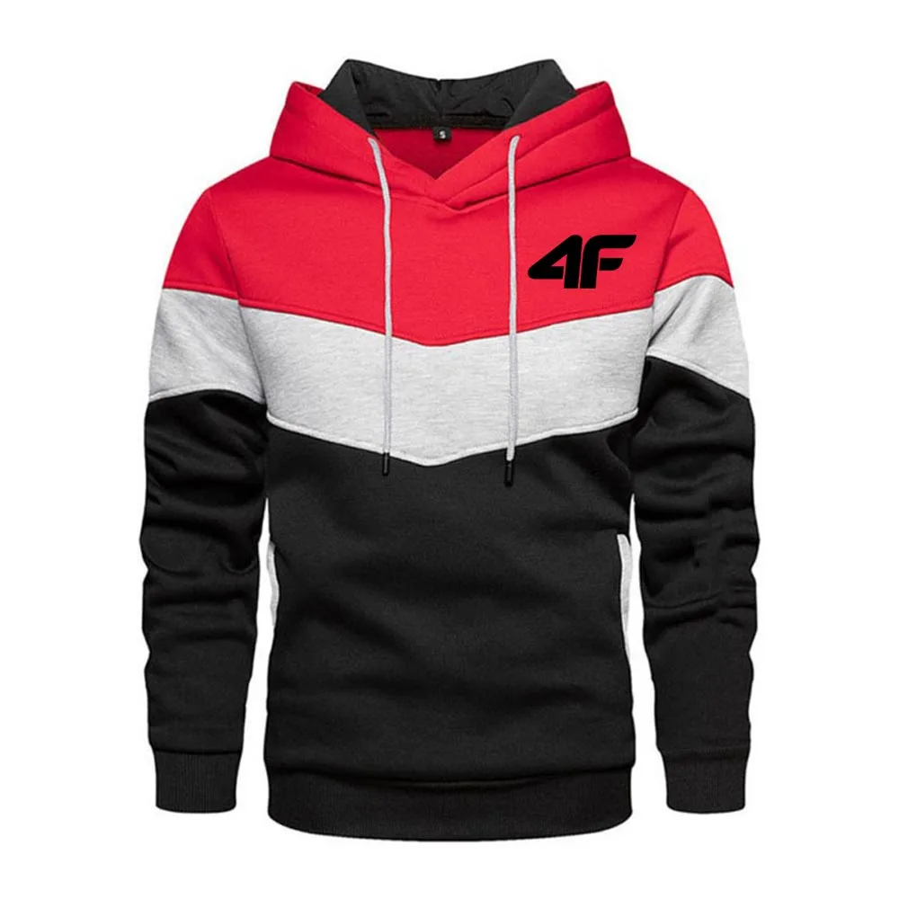 Offizieller Website-Patchwork-Hoodie für Herren, Outdoor, lässige Sportbekleidung, Street Fashion, Herren-Thermo-Y2K-Kapuzenpullover, Herbst-Winter