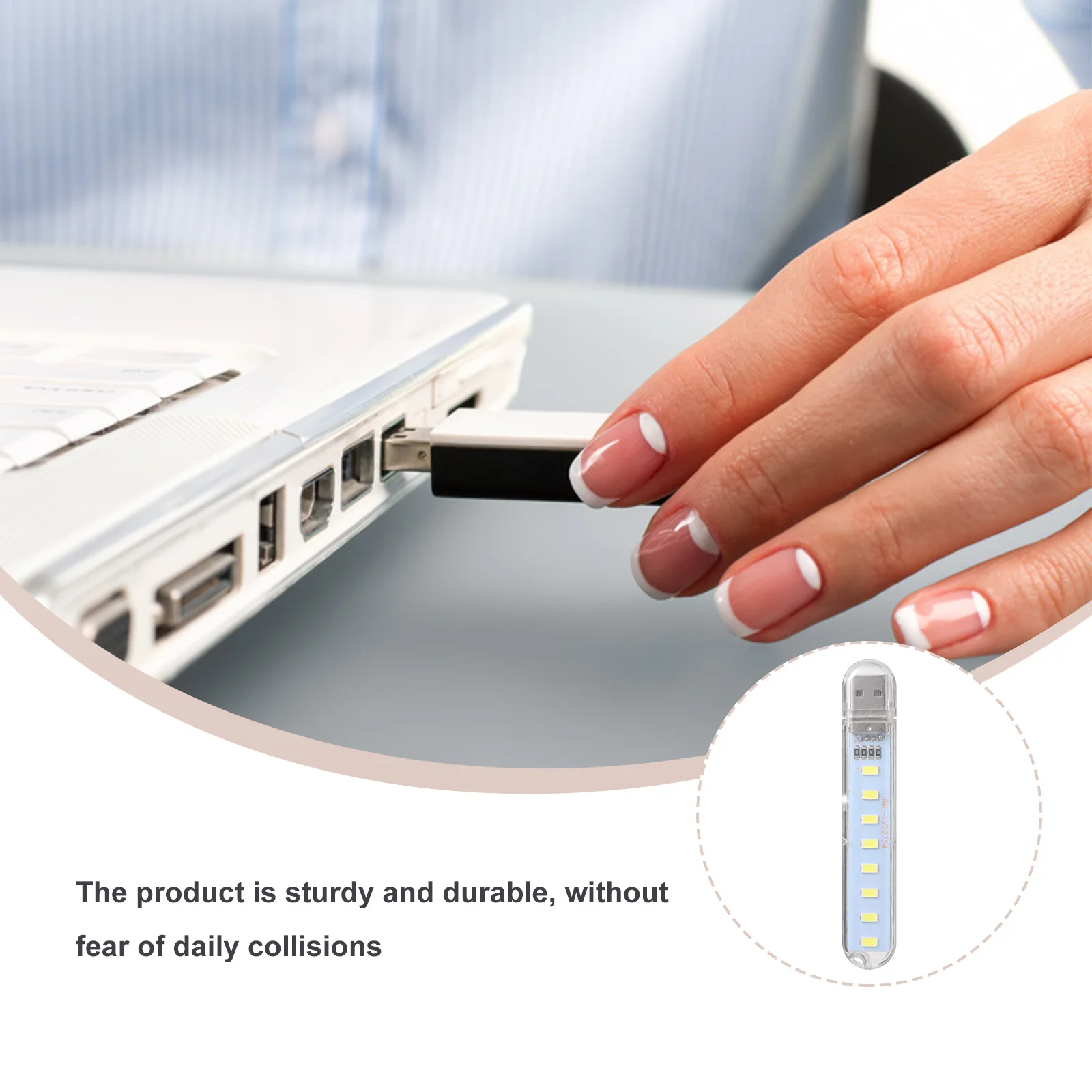 

3 pcs Usb Night Light 8 Led Beads Ultra Bright Non-Glare Energy Saving Lamp For Desktop Bedroom Study Decorative Lighting