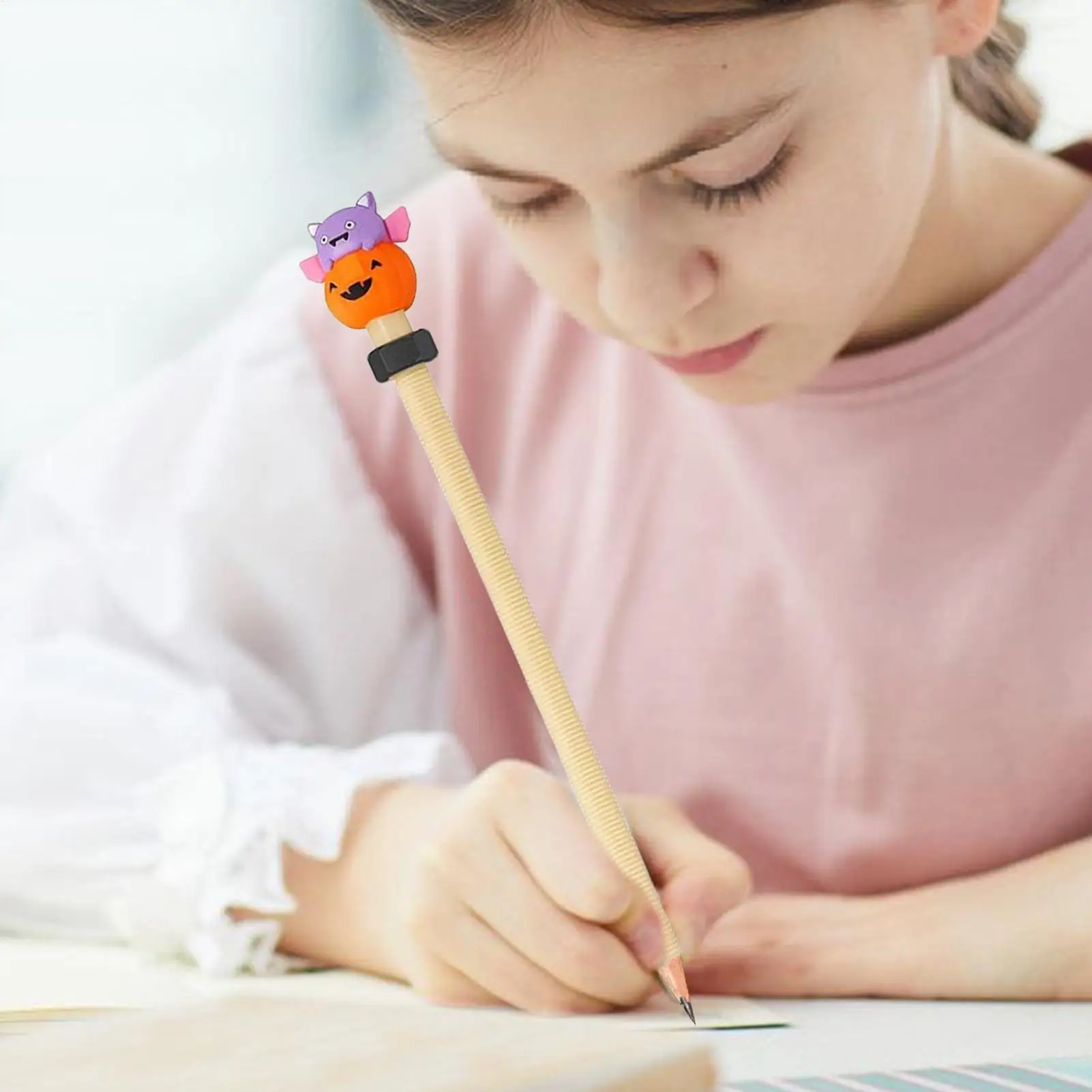 Fidget-Bleistift aus Holz, Halloween-Sensorspinner, Fidget-Bleistift, geräuschloses sensorisches Werkzeug, Lernzubehör für besondere Bildung, Schule