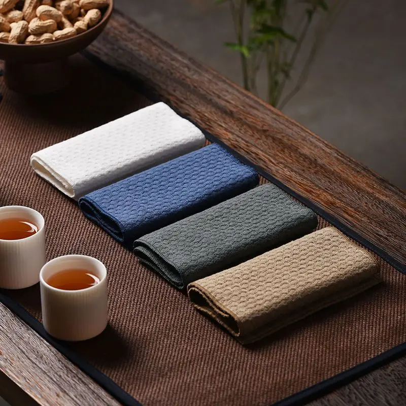 

Japanese Style Cotton Linen Tea Napkins Water Absorbent Tea Towel Ceremony Utensils Tablecloth Rag Mat Tea Tools