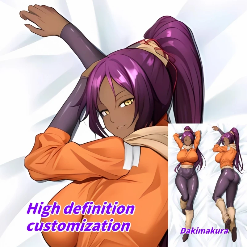 Dakimakura Anime Pillow Case BLEACH Shihouin Yoruichi Double-sided Print Of Life-size Body Pillowcase Gifts Can be Customized