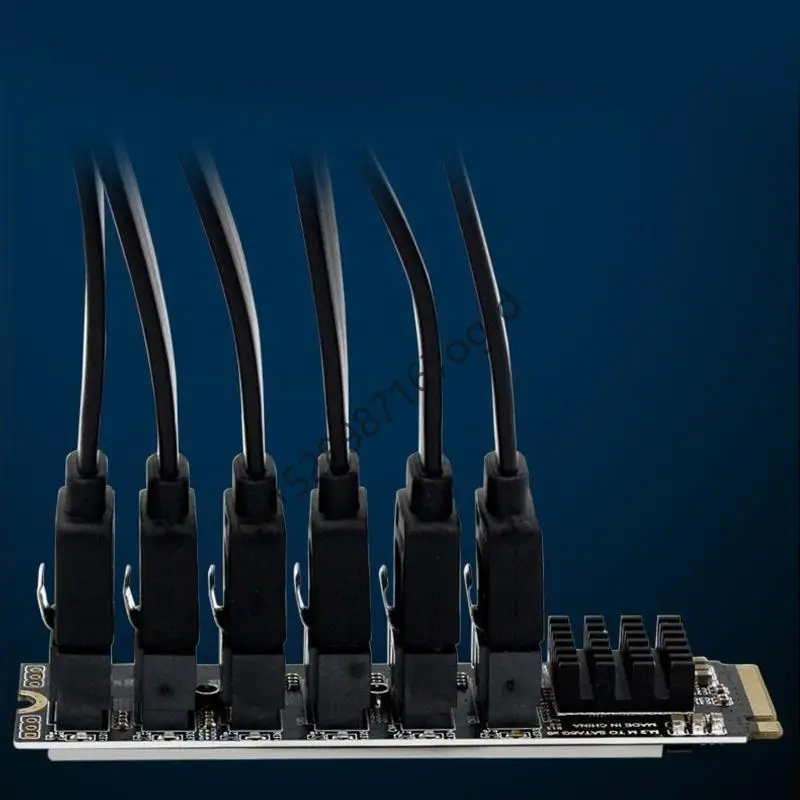 

Internal 6 Port III 6GB/S M-key PCIE Controller Card for Desktop PC Support SSD HDD for w/ Low Profile Brack 634A