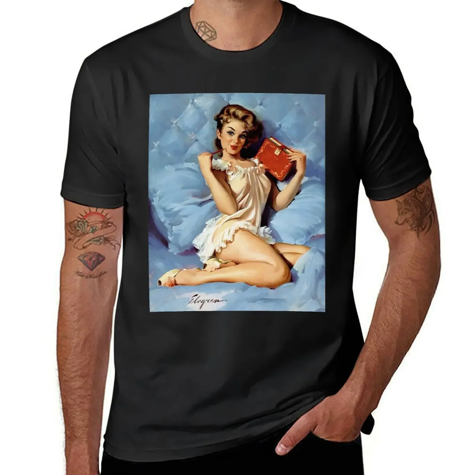 Pin-Up Girl - Elvgren - Vintage T-Shirt essential t shirt luxury t-shirt mens workout shirts