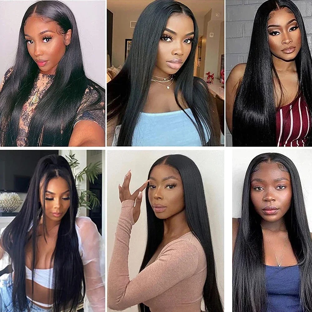 24 Inch Brazilian Straight Hair 3 Bundles Grade 10A Virgin Unprocessed Straight Human Hair Weave Bundles Natural Black Color