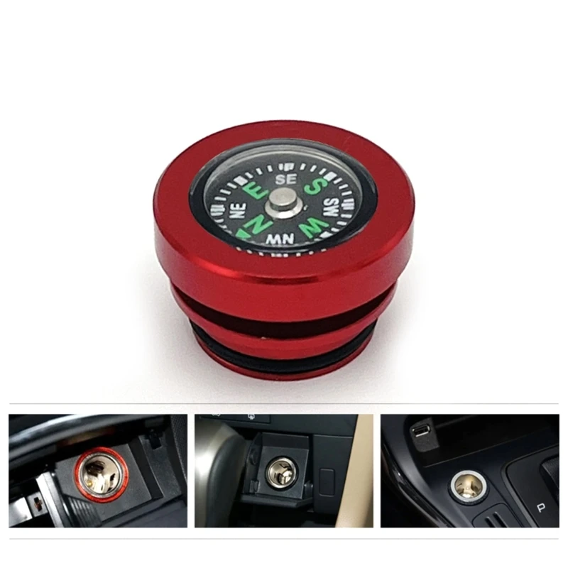 QM Car Cigarette Button Compasses Cover Accessories Dustproof Universal