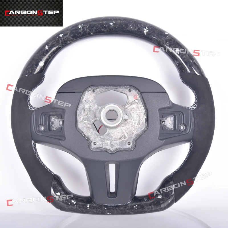 Modified Real Forged Carbon Fiber Steering Wheel With LED for BMW G20 G30 G28