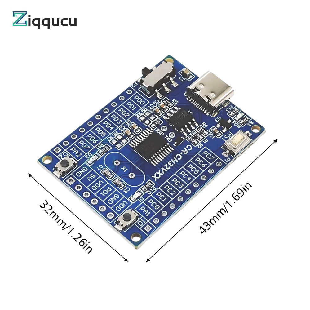 48MHz CH32V003 Development Board Minimum System Board Core Board Type-C USB Interface Development Panels kit CH32V003