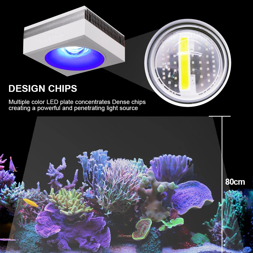 PopBloom-Marine Aquarium LED Lighting Smart Saltwater LED Aquarium Lamp for Reef Coral Fish Tank Lamp,180-240cm,WiFi-App Control
