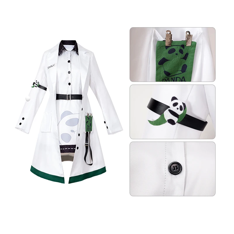 Anime Dyer Cosplay Identität v Kostüm Uniformen Arzt Emily Mantel Kleid Halloween Karneval Party Outfits für Frau