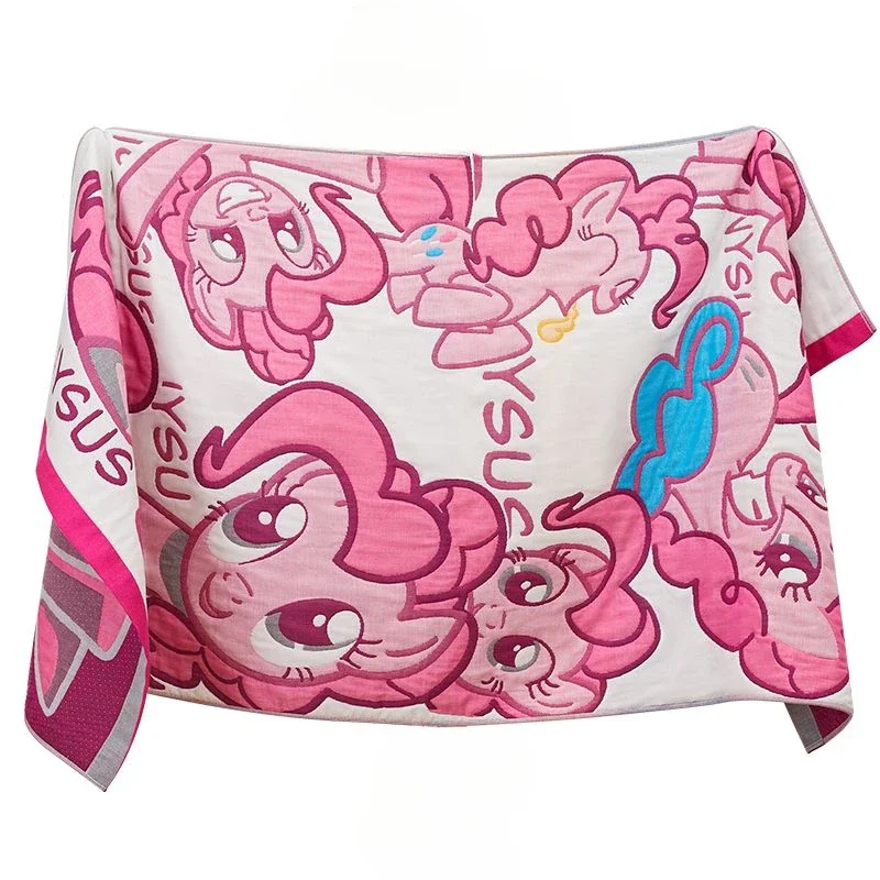 Hasbro My Little Pony Pinkie Pie Rainbow Dash Creative Anime Movie Character Cotton Bath Towel Cute Cartoon Soft Absorbent Towel