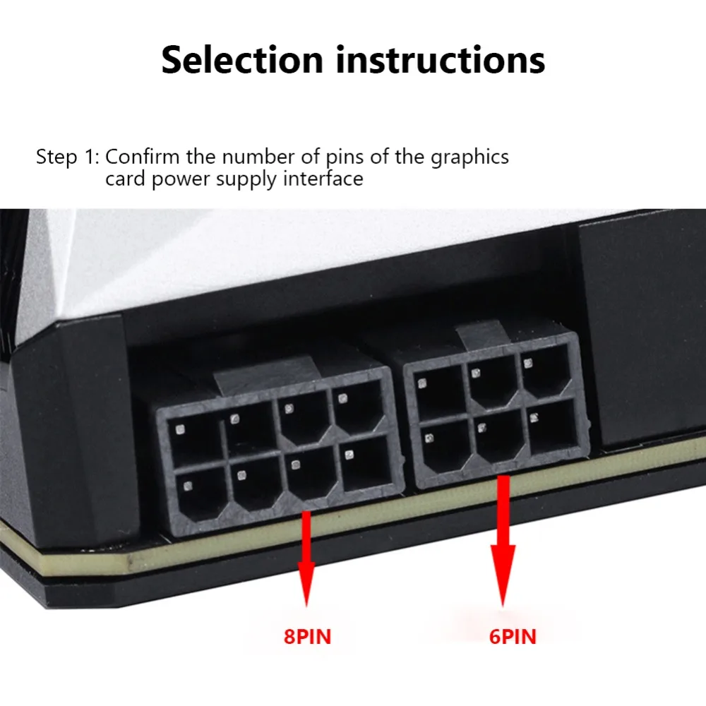 ATX GPU VGA PCIe 8 Pin 6Pin U a 180 Gradi Angolo Connettore Scheda Adattatore di Alimentazione per Desktop Scheda Video Grafica GPU Adattatore