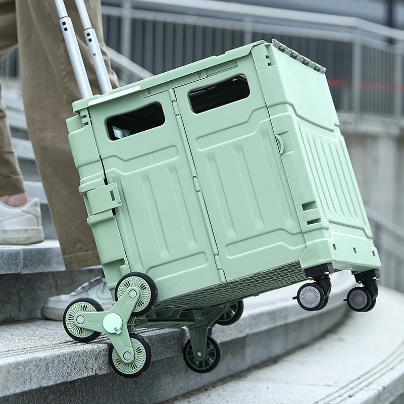 Outdoor foldable camper hand-pulled picnic portable camper camping small trailer straight-pull shopping cart