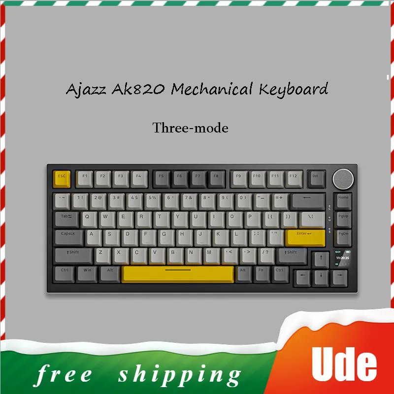 ajazz teclado mecanico com botao de metal com fio 82 teclas design ergonomico personalizado rgb keycaps teclados mecanicos ak820 01