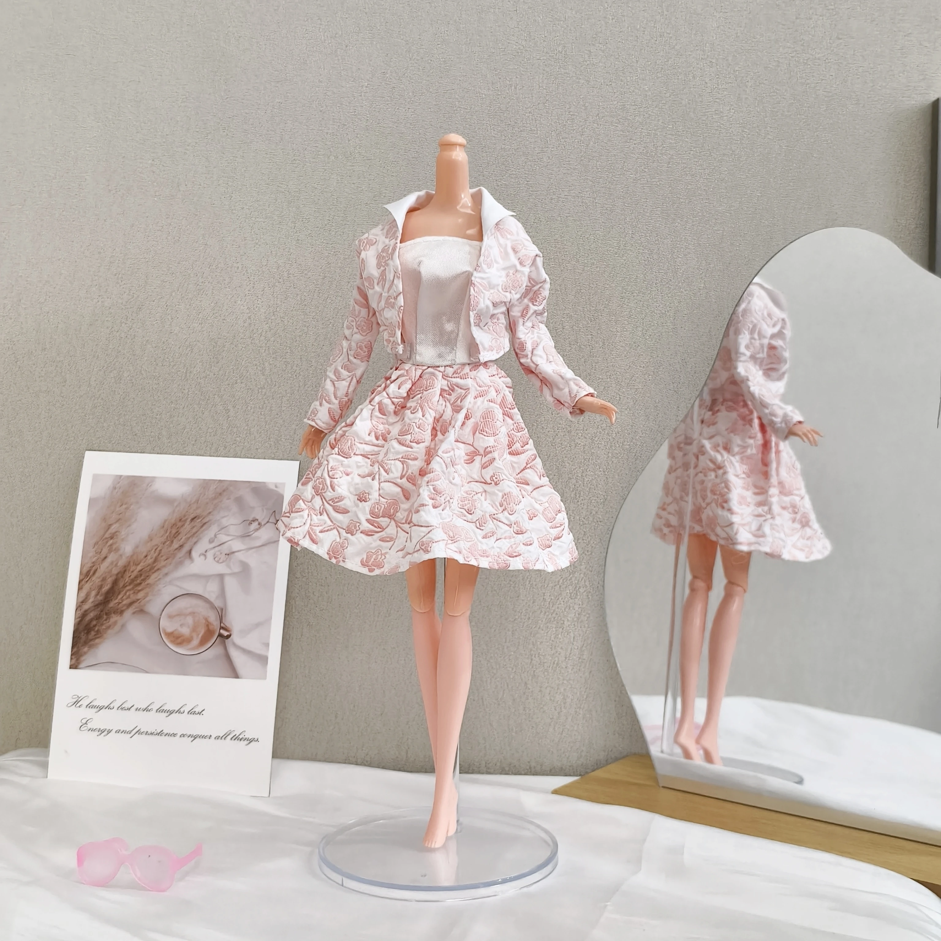 30cm 인형 옷 액세서리 프렌치 엘레강트 플라워 드레스 세트 1/6 BJD 슈퍼모델 인형 DIY 데일리 드레스업