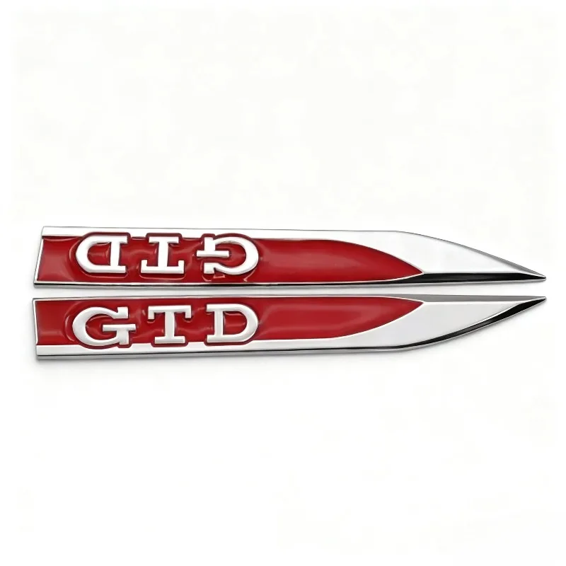 2 stücke Metall GTD Buchstaben Logo Abzeichen Auto Aufkleber Auto Flügel Kotflügel Seite Klinge Sport Emblem Zubehör für Golf MK5 MK7 5 6 7 Polo – Detail 5