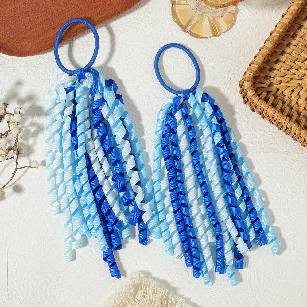 2 Stück/Set Satin-Quasten-Stirnband und Pferdeschwanzhalter, geeignet für Mädchen, dekoratives Haar-Accessoire für WM-Partys – Detail 16
