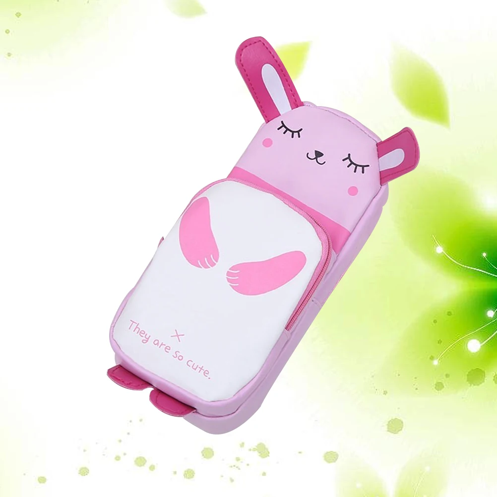

Cute Cartoon Animal Print Pen Bag For Pu Pencil Case Large Capacity Stationery Storage Coin Bag Smooth Zipper