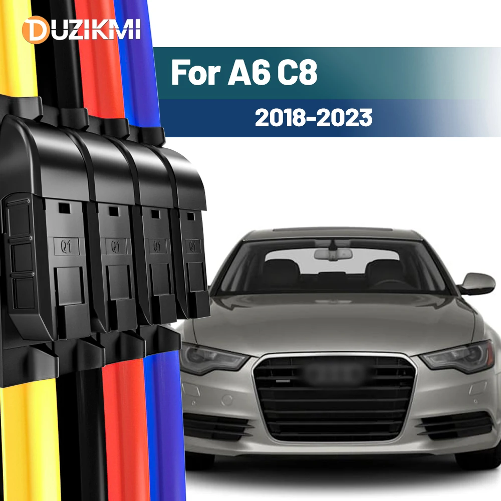 Für Audi A6 C5 C6 C7 C8 1997-2023 2017 2018 2019 2020 2021 2022 2023 2024 2 Stück Frontscheibe Scheibenwischerblätter Rot Blau