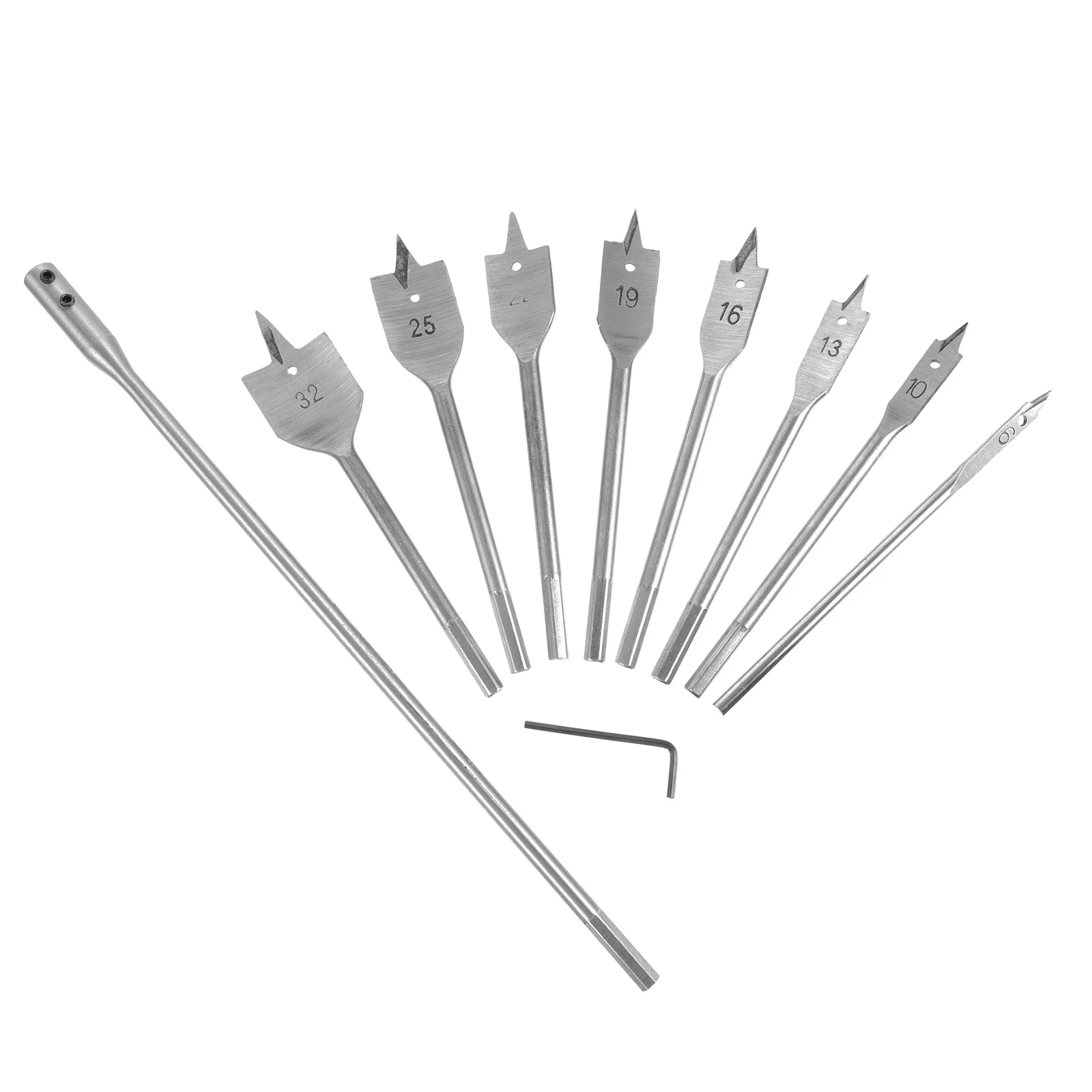 10 pezzi punta da trapano per la lavorazione del legno 3 lame piatte noiose per legno plastica compensato foro strumento per falegname punta da trapano per legno