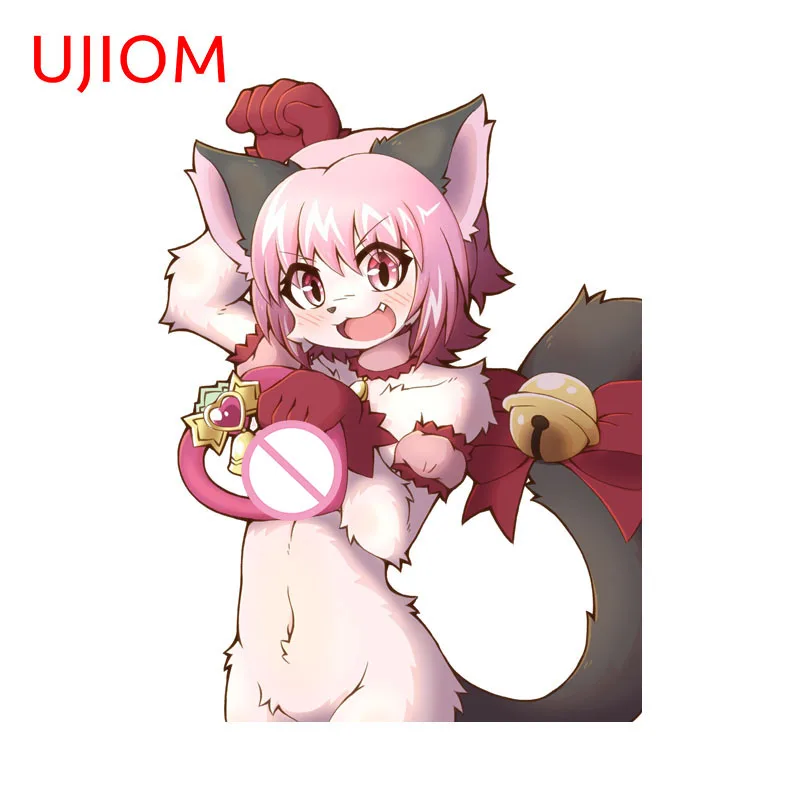 UJIOM Charming Furry Girl Wall Sticker Artistic Attractive Occlusion Scratch PVC Decal Suitable For Trunk Wardrobe Decor