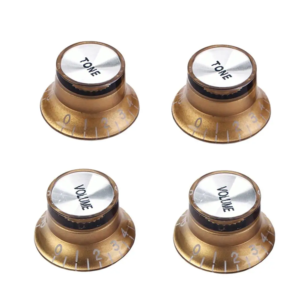 4 Pcs of Set Gold Guitar Top Hat Knob for LP Electric Guitar Parts