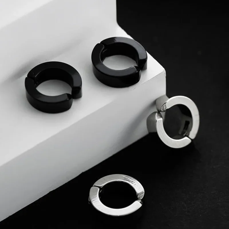 1 Pairs Fashion Magnetic Stud Earrings Men and Women Black CZ Magnet Non-piercing Clip Earring Set Punk Earrings Jewelry Gift