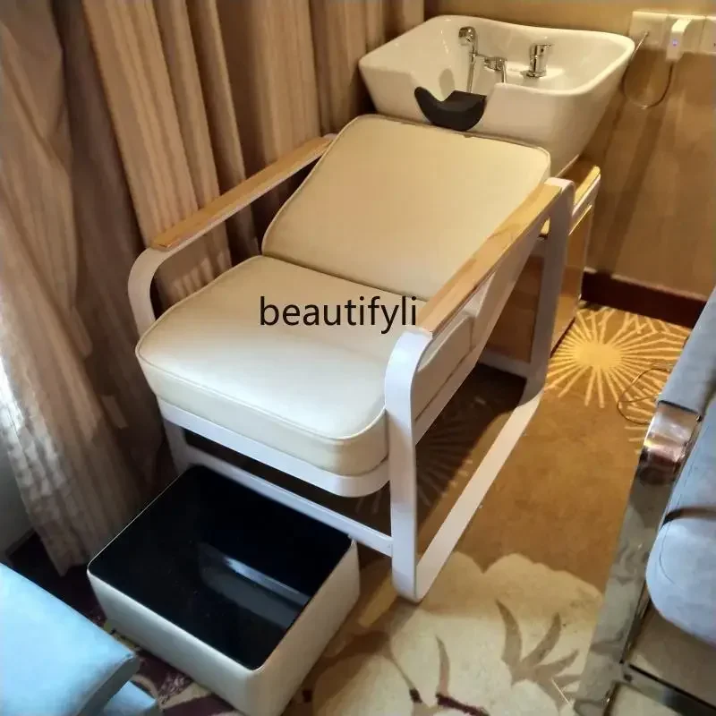 zGHalf-Dying Shampoo Chair Barbiere per Parrucchiere Bacino in ceramica Parrucchiere di fascia alta con scaldabagno a risparmio energetico