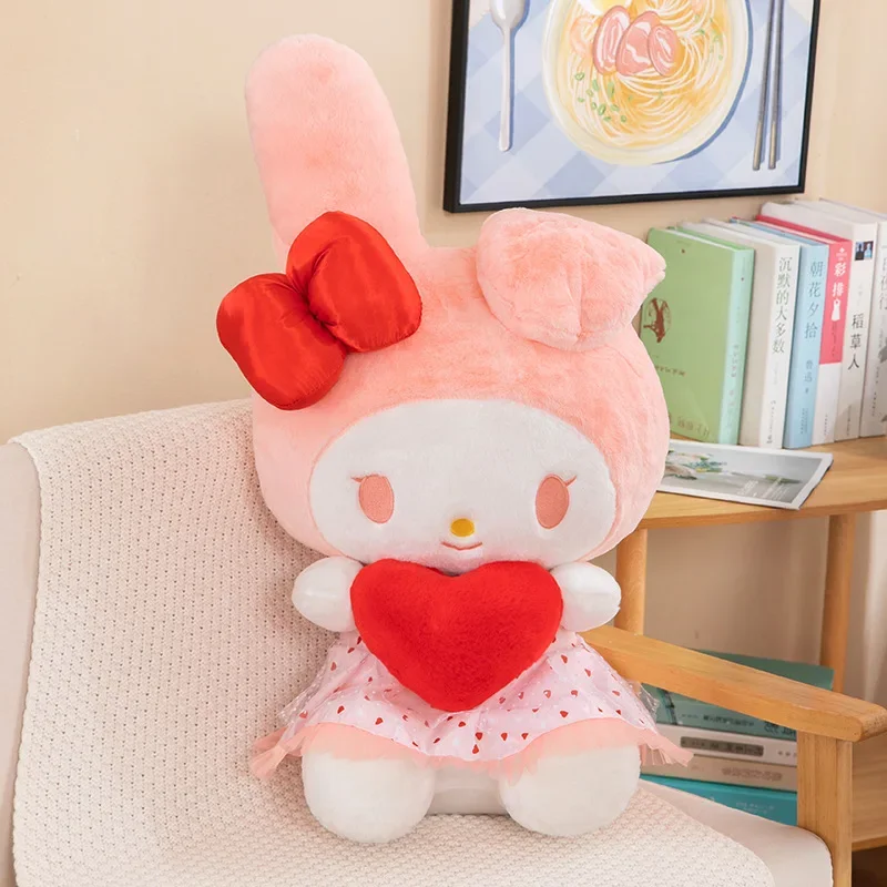 Jouet en peluche Sanurgente Kuromi My Melody pour filles, oreiller en peluche, dessin animé Kawaii, rose, mignon, beurre, grande taille, cadeaux d'anniversaire