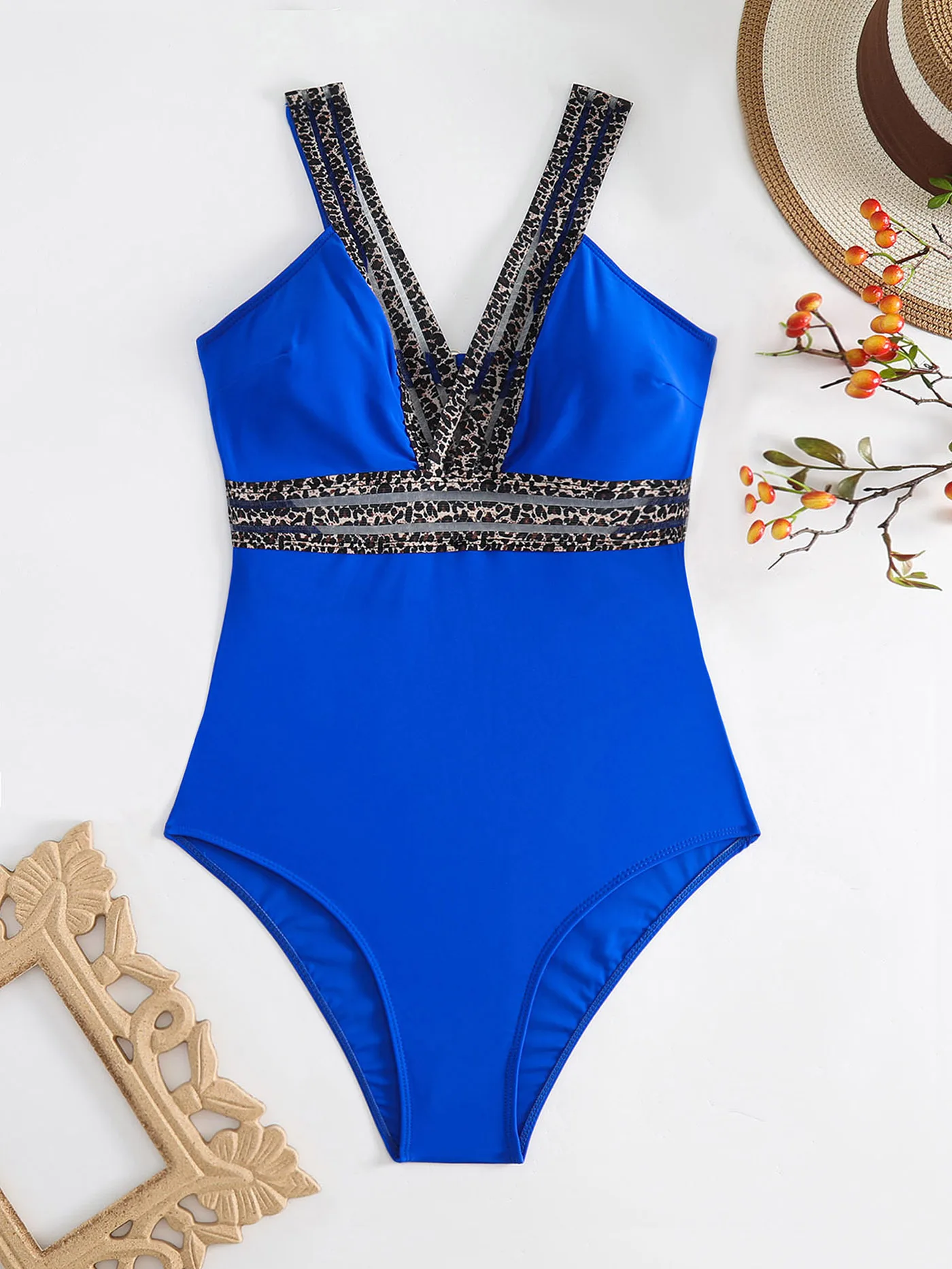 Black Leopard High Waist Bathing Suit Ladies One Piece Swimsuit Women 2024 Halter Swimwear Push Up High Leg Beach Wear Suits image 5