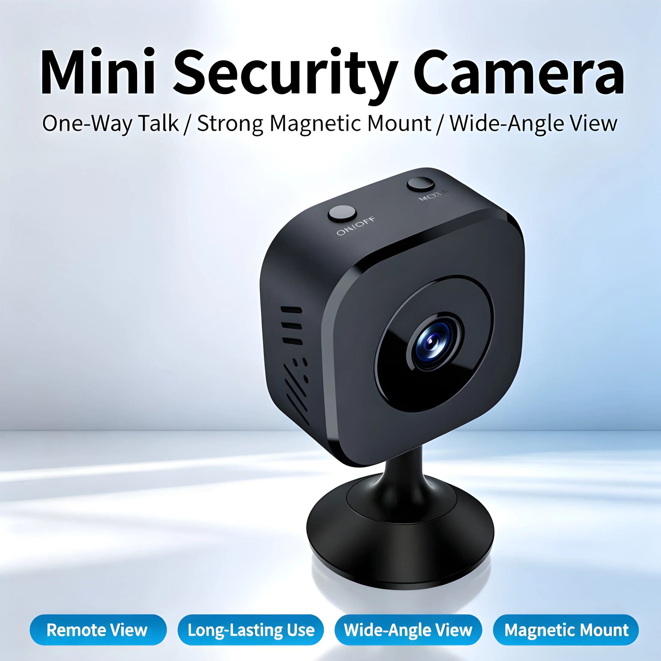 Mini Portable Camera with Magnetic Mount Wide Angle USB Rechargeable Compact Size for Home And Office Recording