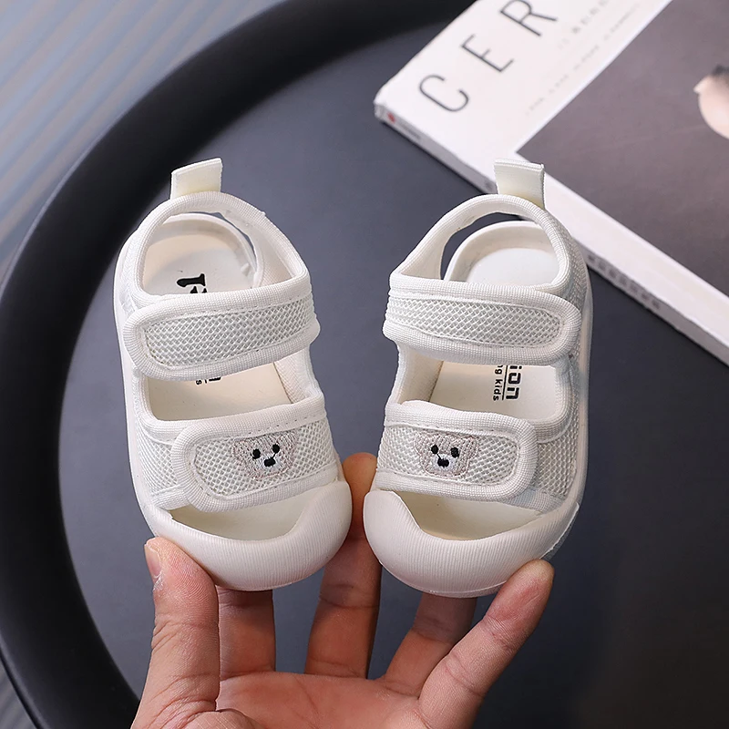 Sandales pour bébés, chaussures de marche pour bébés, bout fermé, maille respirante, chaussures de plage pour garçons et filles, fond souple, non ald, été 2024