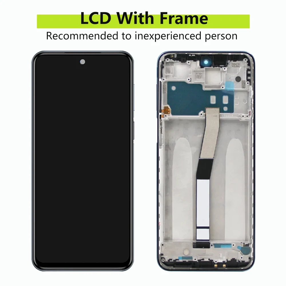 Tela LCD para Xiaomi Redmi Note 9 Pro, Digitalizador de Tela Sensível Ao Toque, AMOLED, Nota 9S, M2003J6A1G, M2003J6B2G