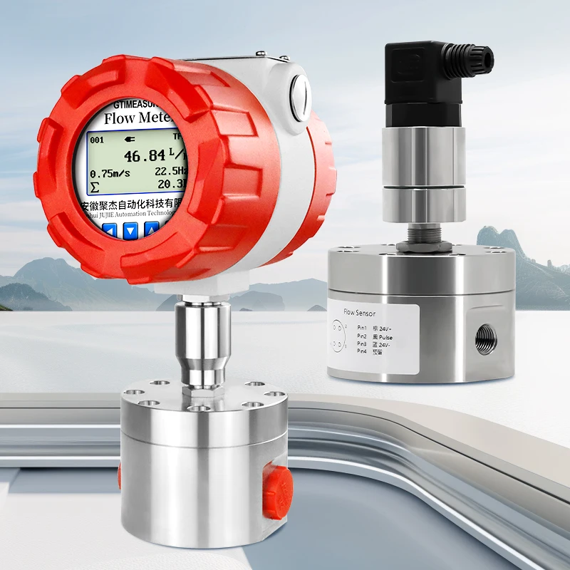 Medidor de flujo de engranaje con sensor de flujo pequeño de alta precisión, micromedidor de flujo de acero inoxidable para resinas de aceite, nitrógeno líquido de baja temperatura
