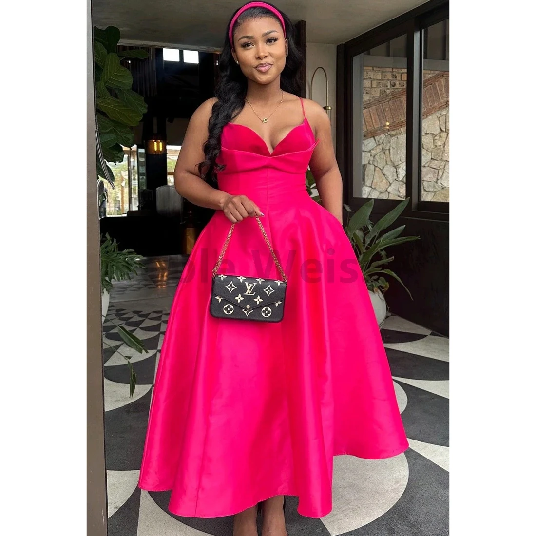 

Милое атласное платье трапециевидной формы для выпускного вечера, элегантное плиссированное женское вечернее платье с карманами на заказ