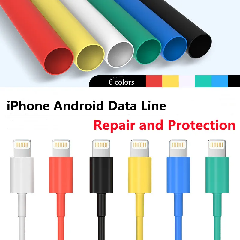 Insulated Data Cable Repair Tool Type-C Huawei Samsung Data Line Protector iPhone Android Colorful DIY Data Line Wire Cord Fixed