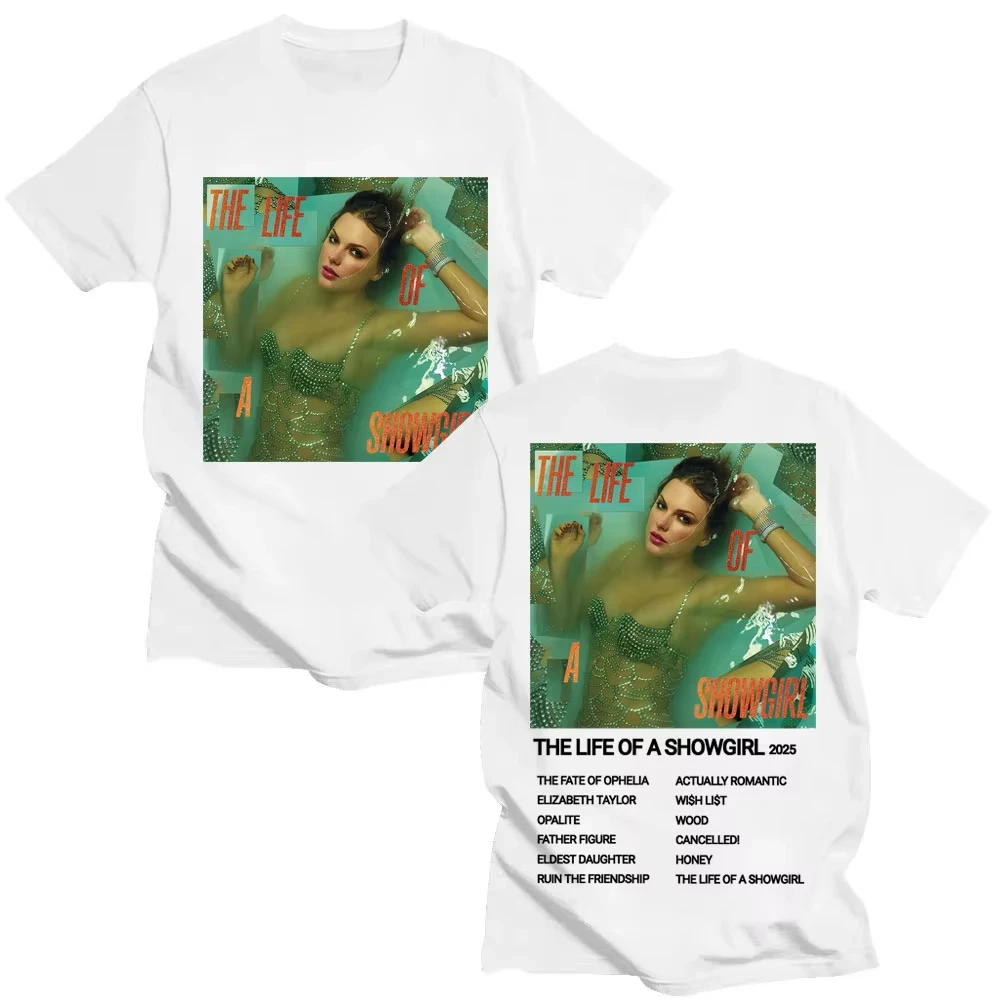 Männer Frauen Mode Vintage T-shirts Das Leben eines Showgirl 2025, Neue Album T Shirt Casual Baumwolle Übergroßen T-shirts Streetwear