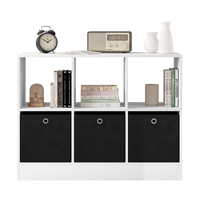 WOLTU Standing Shelf Organizer White Bookcase Cabinet with 3 Drawers 6 Compartments Storage Cube for Bedroom Living Room Study